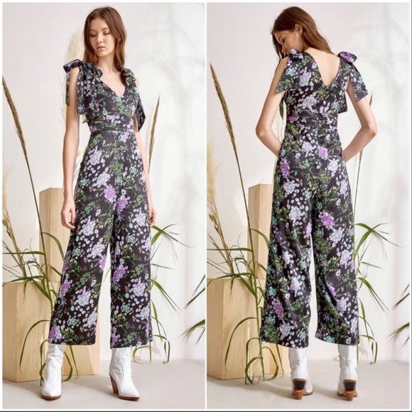 foxiedox Pants - Foxiedox Tinley Floral Cropped Jumpsuit